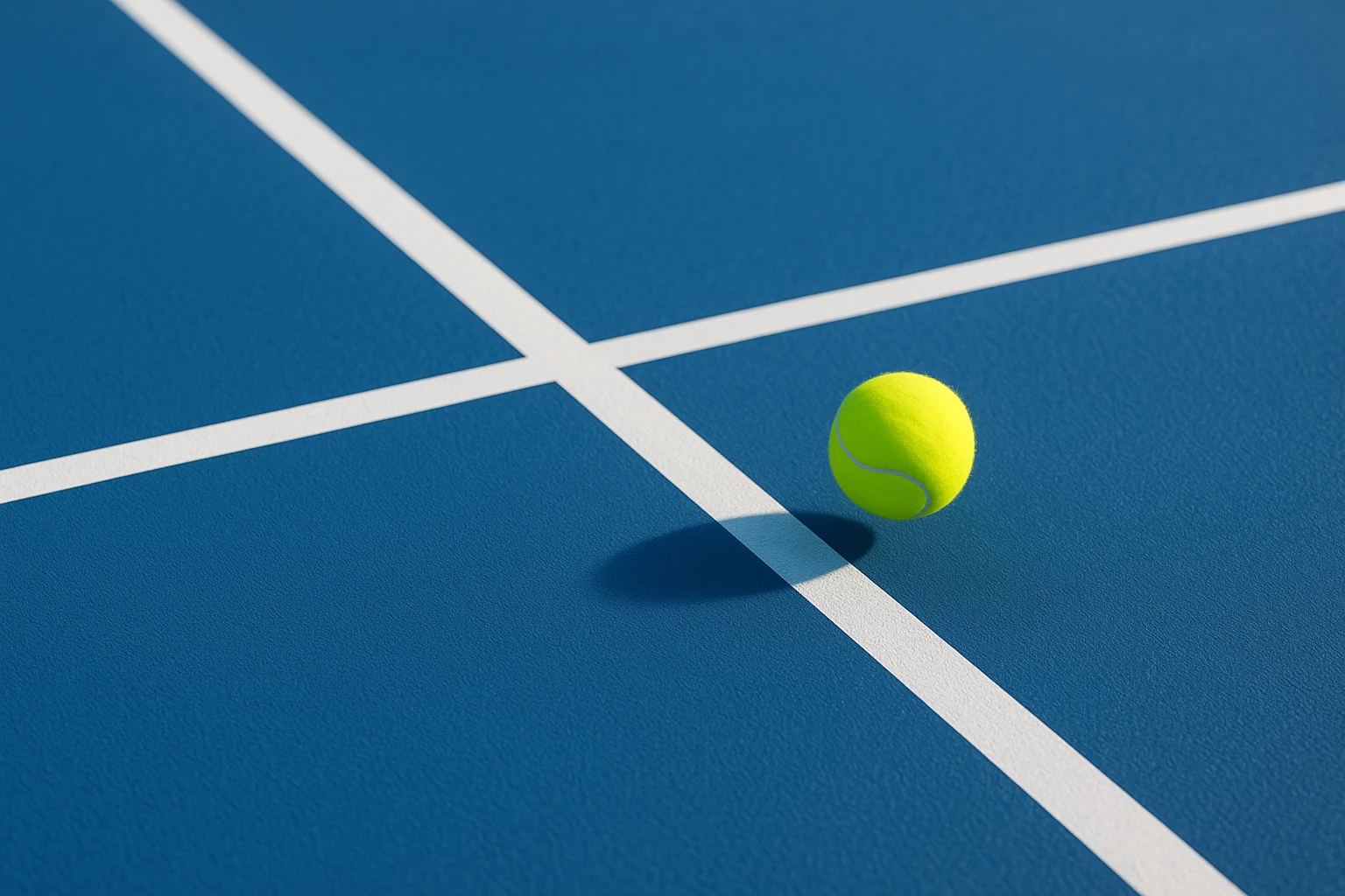 Campo da tennis in cemento blu moderno stile US Open con superficie uniforme