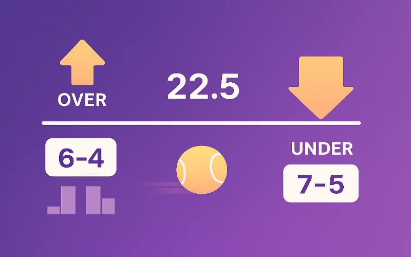 Infografica sull'handicap set e game nelle scommesse tennis con bilancia e punteggi